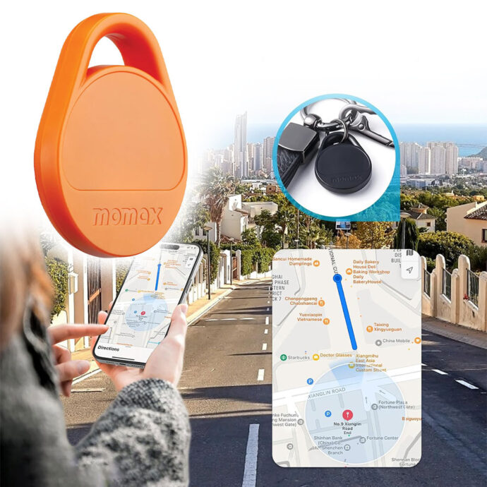 MOMAX Smart Tag Tracker avec l’application Apple Find My et Android