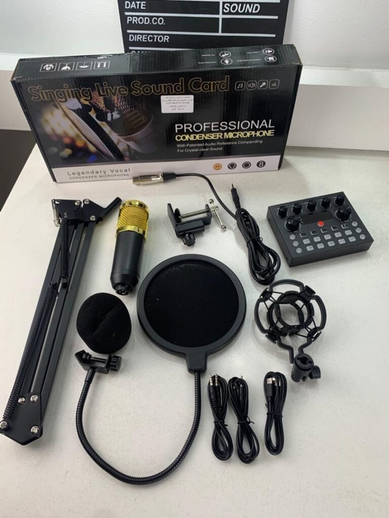 Microphone à Condensateur BM800 avec Carte Son V8s – Pack Complet pour Streaming