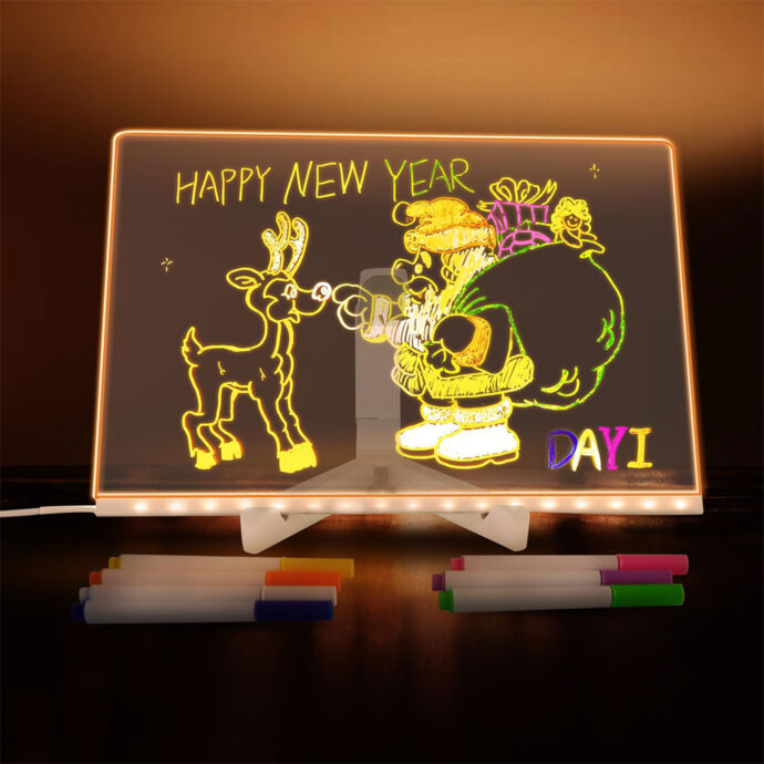 ⁦Tableau à Dessin LED coloré avec 7 stylos 40x30cm⁩ - الصورة ⁦4⁩