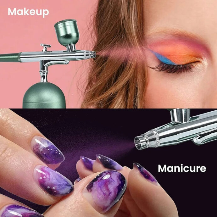⁦Kit aérographe avec compresseur intégré rechargeable pour nail arts⁩ - الصورة ⁦6⁩
