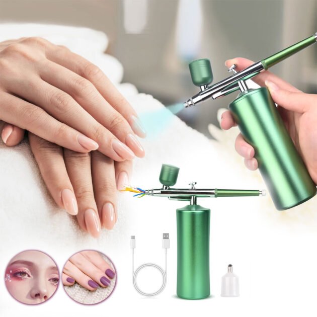 Kit aérographe avec compresseur intégré rechargeable pour nail arts