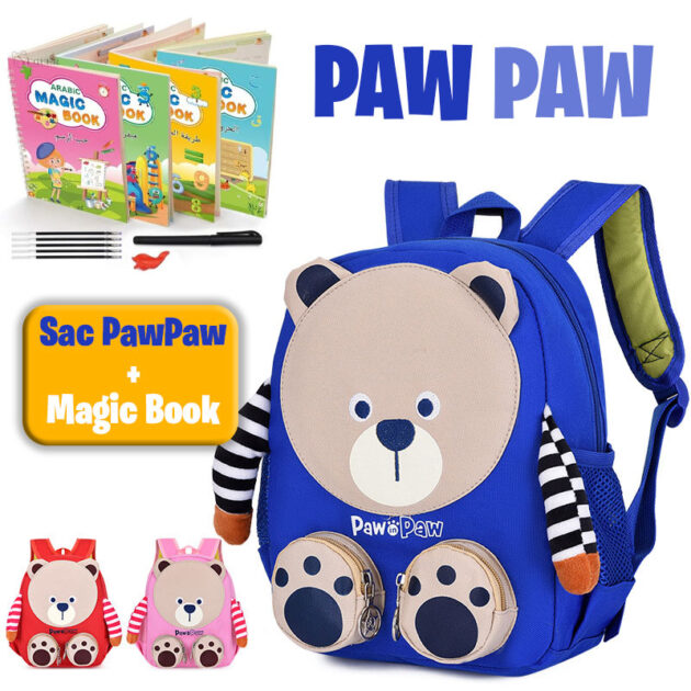 PACK Sac à dos Mignon PAW PAW + MAGIC BOOK  – Ensemble enfant (4 livres + matériel)