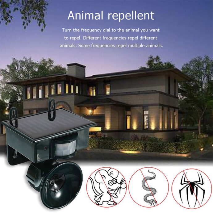 ⁦Répulsif solaire sonique pour animaux et oiseaux avec détecteur de mouvement⁩ - الصورة ⁦2⁩