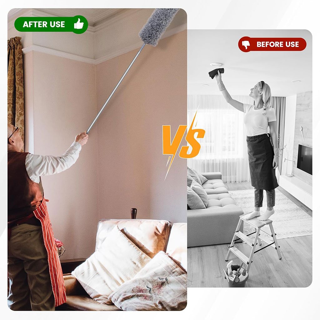 Plumeau Télescopique Polyvalent télescopique Lavable en Microfibre - الصورة 2