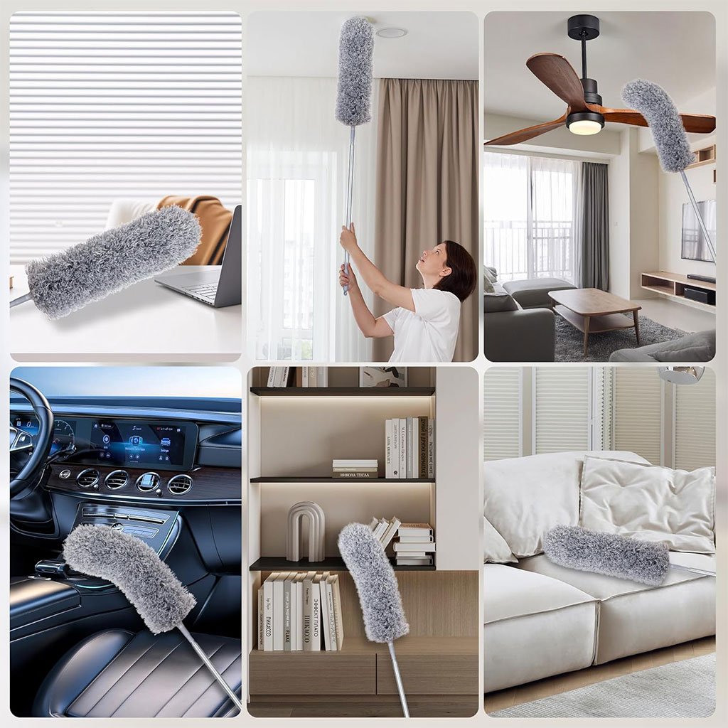 Plumeau Télescopique Polyvalent télescopique Lavable en Microfibre - الصورة 4