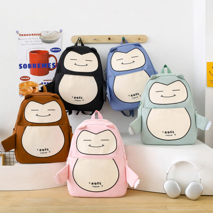 ⁦Ensemble de Sacs Snorlax 3Pcs Design Kawaii Rose⁩ - الصورة ⁦4⁩