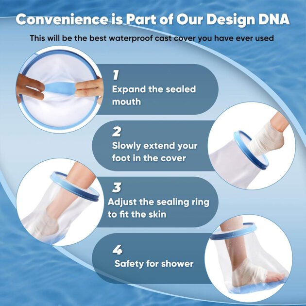 Housse de plâtre imperméable pour la douche protection demi pied adulte