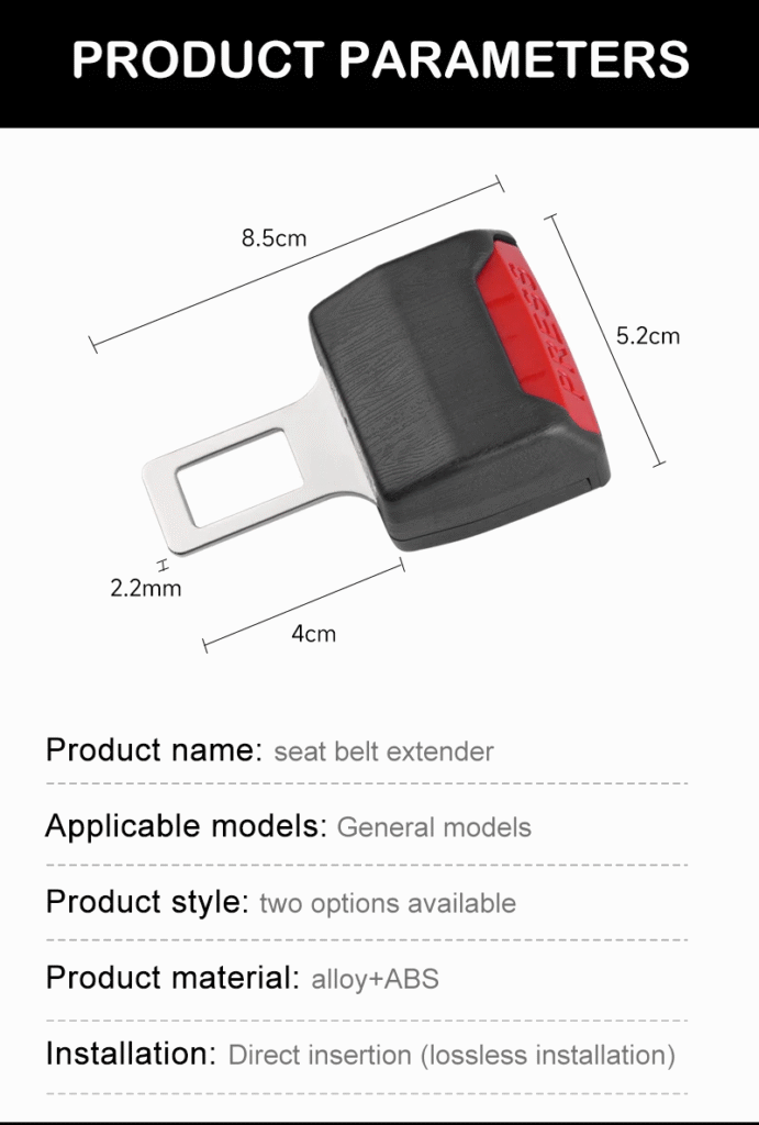 Extension de Boucle de Ceinture de Sécurité – 4 Pièces pour Plus de Confort et Sécurité en Voiture