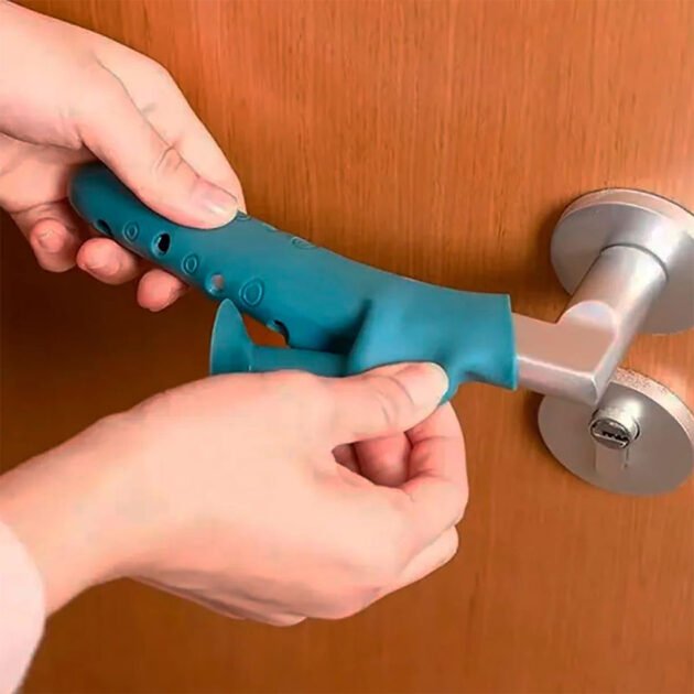 Poignée de porte en silicone avec ventouse pour absorber le choc 1Pcs