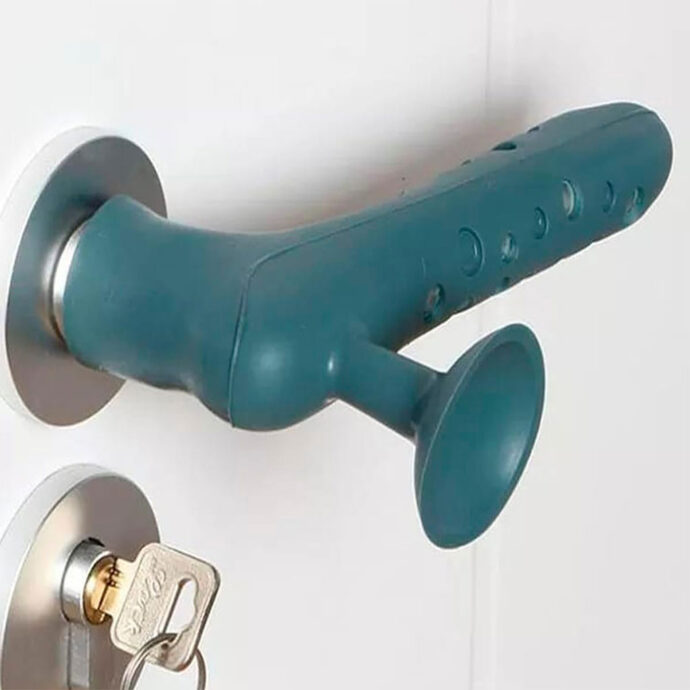 ⁦Poignée de porte en silicone avec ventouse pour absorber le choc 1Pcs⁩ - الصورة ⁦7⁩