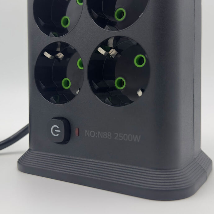 ⁦Multiprise Tour 12 Sockets 2500W 2 Ports USB 2 Ports Type-C avec Lampe LED⁩ - الصورة ⁦4⁩