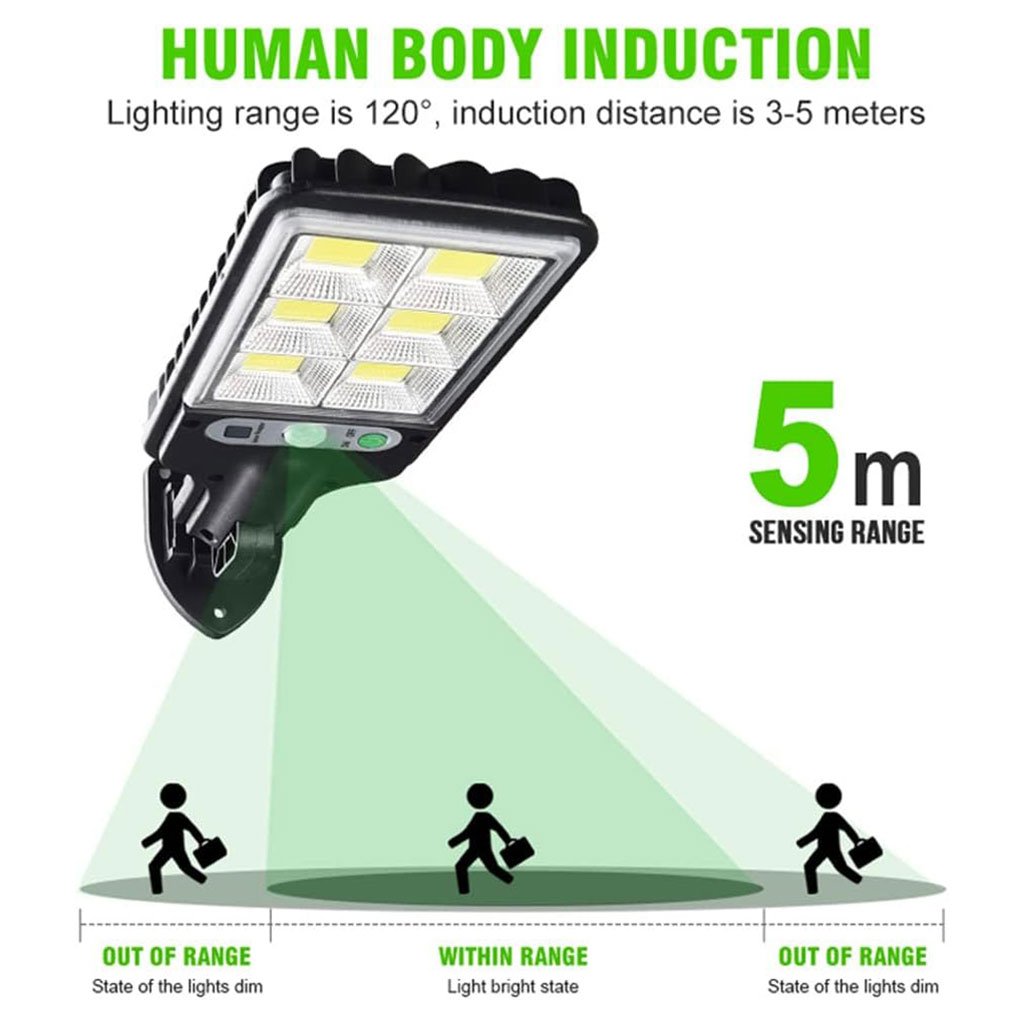 Lampadaires solaires à LED d’extérieur avec détecteur de mouvements - الصورة 3