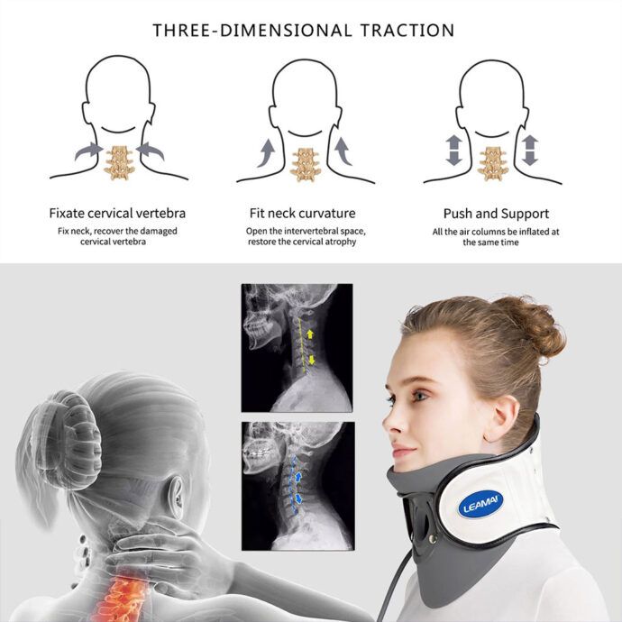 ⁦STARICARE Civière de cou gonflable et rétracteur de traction cervicale avec pompe⁩ - الصورة ⁦3⁩