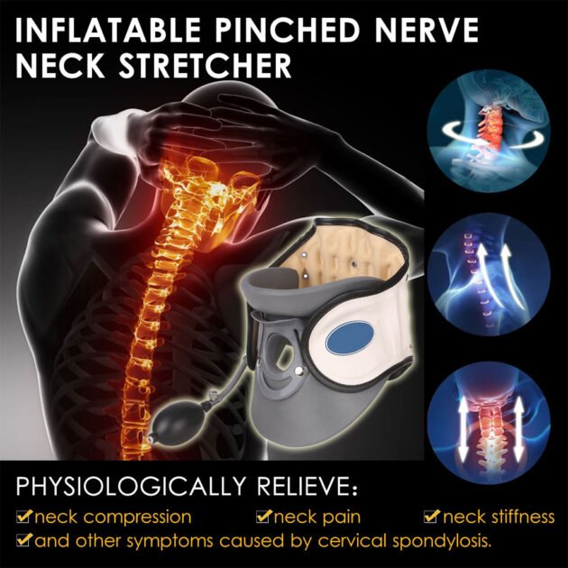 STARICARE Civière de cou gonflable et rétracteur de traction cervicale avec pompe