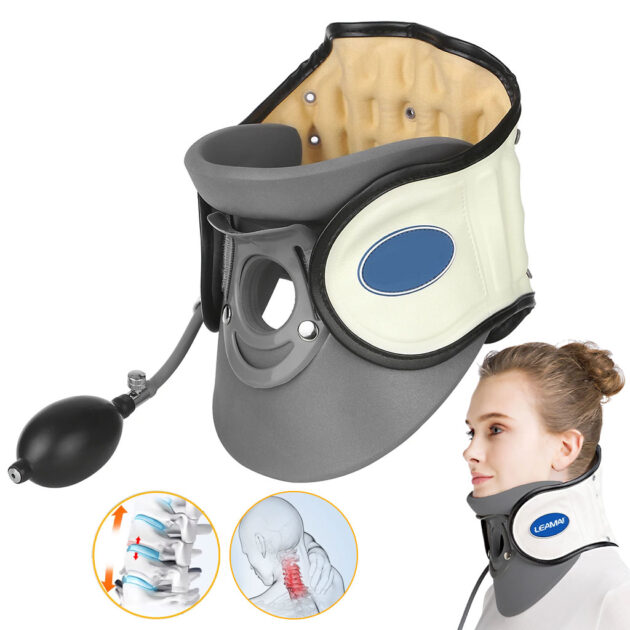 STARICARE Civière de cou gonflable et rétracteur de traction cervicale avec pompe