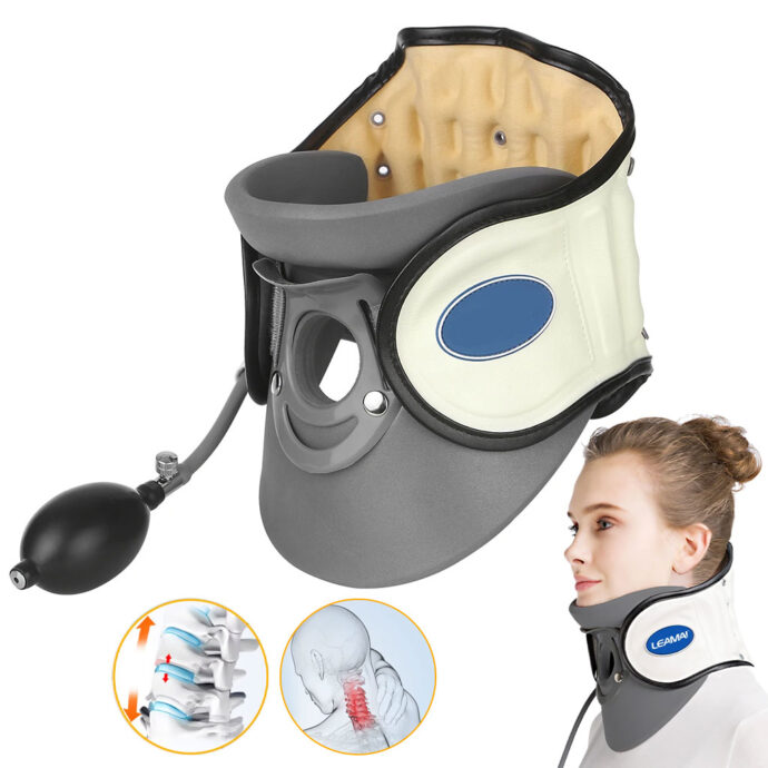 STARICARE Civière de cou gonflable et rétracteur de traction cervicale avec pompe