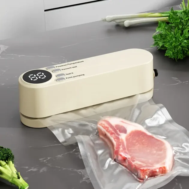 Mini scelleuse sous vide et Extracteur d’air portable 60 ka avec 3 niveaux de température