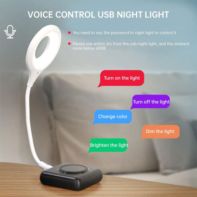 ⁦Lampe LED USB de Lecture à Commande Vocale  intelligente⁩ - الصورة ⁦7⁩