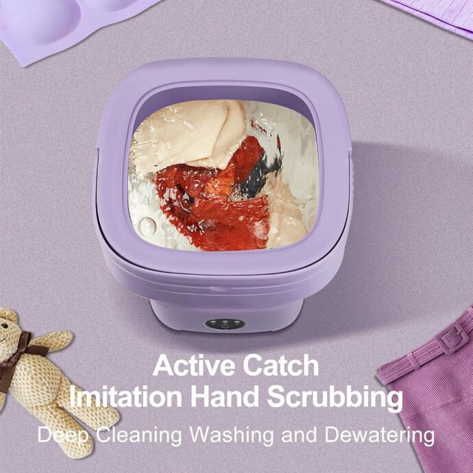 ⁦Mini machine à laver pliable et portable⁩ - الصورة ⁦4⁩