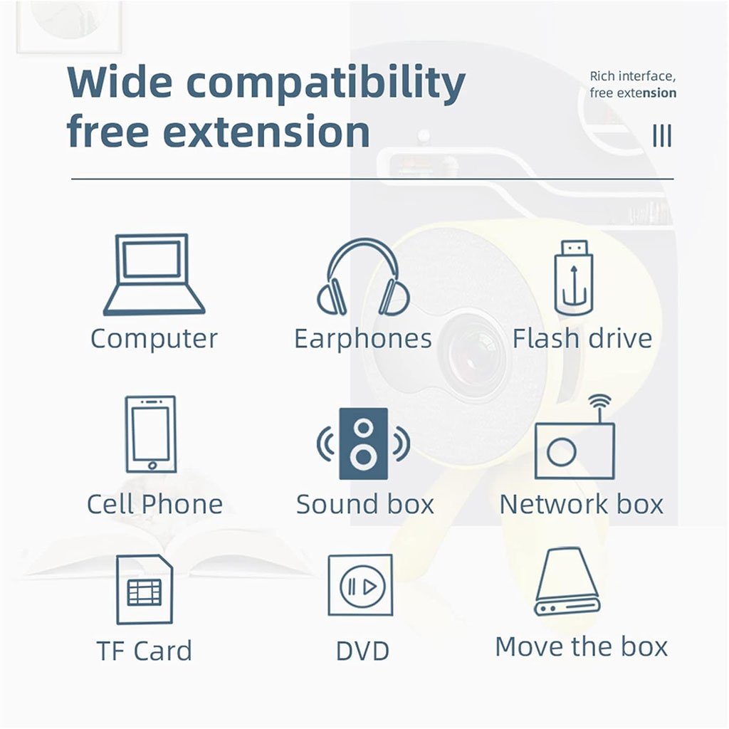 Projecteur HD 1080p compatible avec smartphones haut-parleurs - الصورة 5