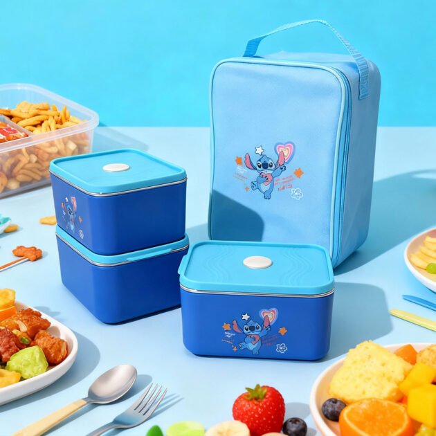 Boîte à Lunch Cartoon avec Sac Isotherme – Pratique & Mignonne