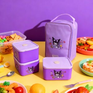 Boîte à Lunch Cartoon avec Sac Isotherme – Pratique & Mignonne
