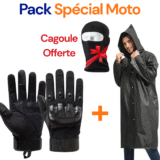 Pack Moto Manteau Imperméable avec Gants Tactiques Doigt Complet – Cagoule Offerte