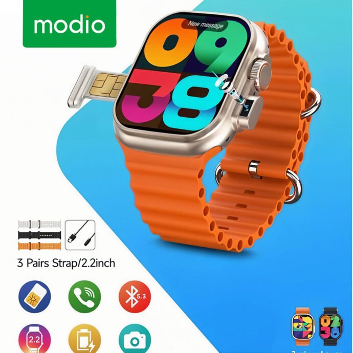 ⁦Smartwatch Modio SM03 avec carte SIM et caméra intégrée – Liberté, style et technologie à votre poignet⁩ - الصورة ⁦2⁩