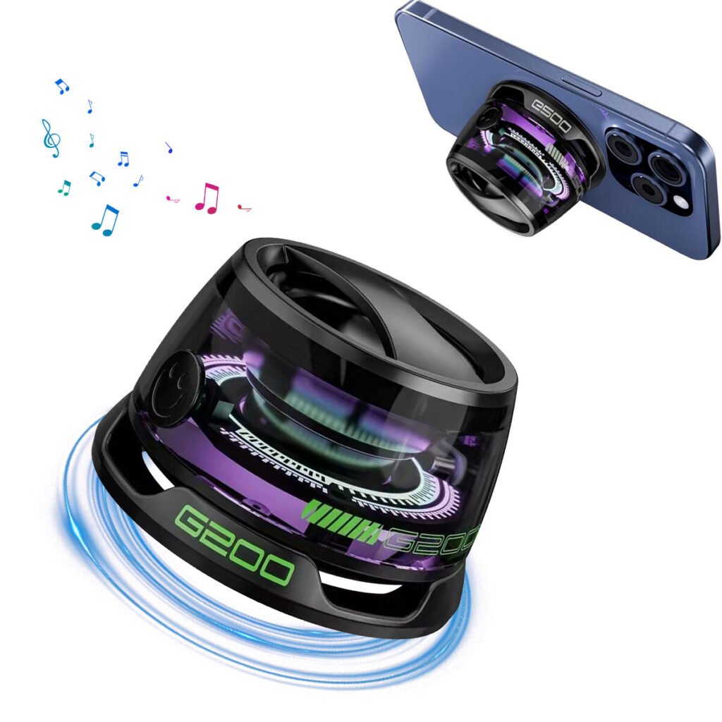 Mini Haut-Parleur Bluetooth 5.3 Magnétique – Son 3D Immersif, Éclairage RGB