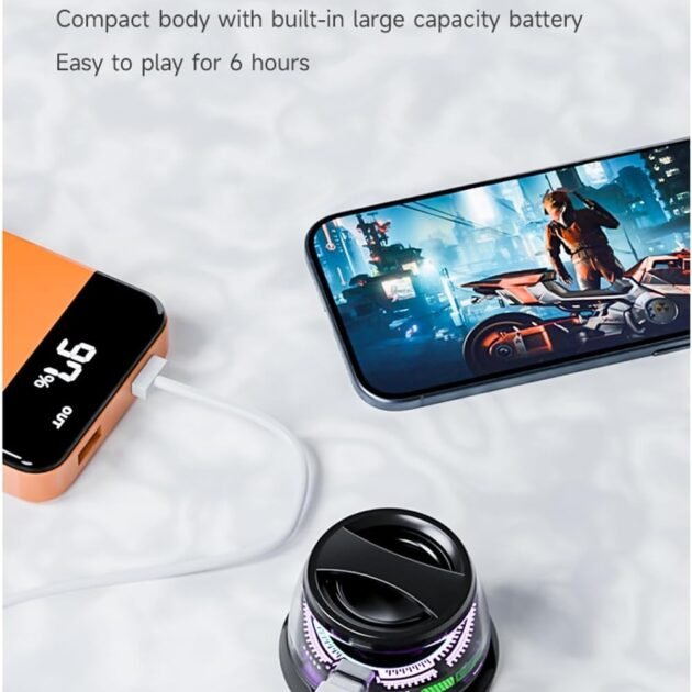 Mini Haut-Parleur Bluetooth 5.3 Magnétique – Son 3D Immersif, Éclairage RGB