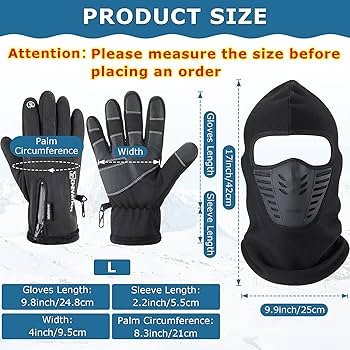 Pack Cagoule d’Hiver Excefore avec Gants Thermiques pour Écran Tactile - الصورة 2