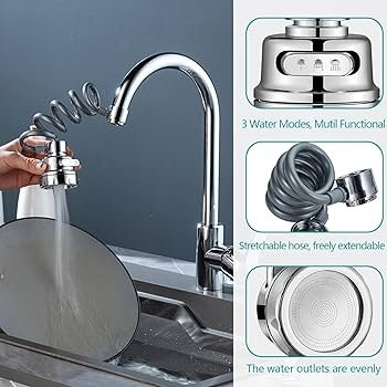 Pulvérisateur d’évier de cuisine à économie d’eau avec tuyau extensible