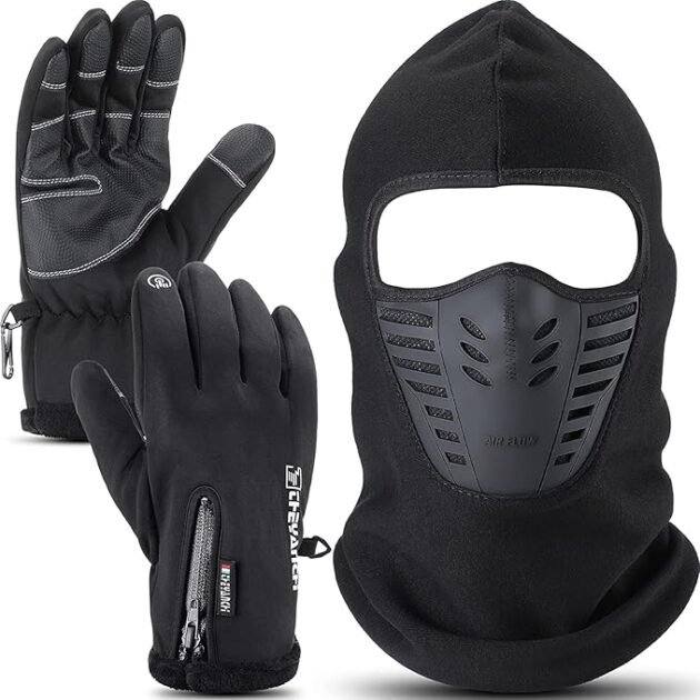 Pack Cagoule d’Hiver Excefore avec Gants Thermiques pour Écran Tactile