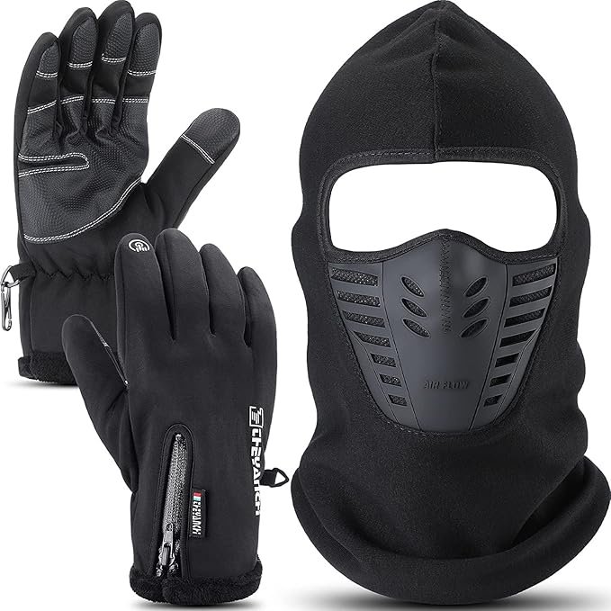 Pack Cagoule d’Hiver Excefore avec Gants Thermiques pour Écran Tactile