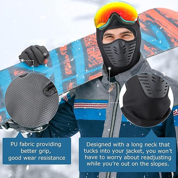 Pack Cagoule d’Hiver Excefore avec Gants Thermiques pour Écran Tactile - الصورة 4