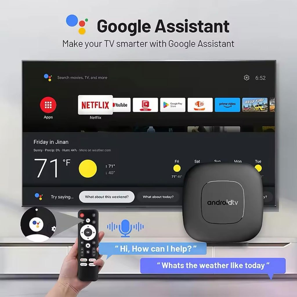 Android TV Box Connectée avec Télécommande Vocale 2+16GB - الصورة 4