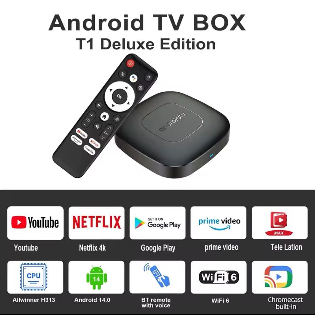 Android TV Box Connectée avec Télécommande Vocale 2+16GB - الصورة 5