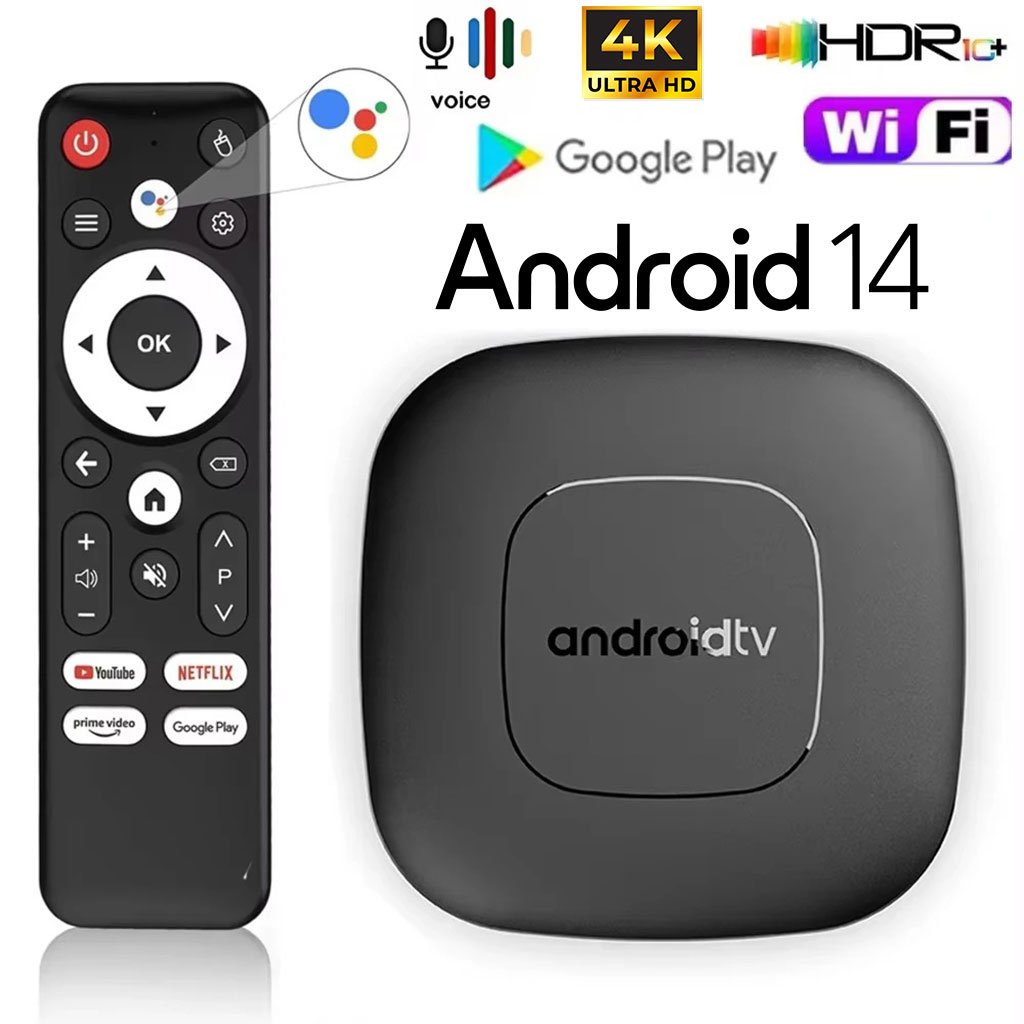 Android TV Box Connectée avec Télécommande Vocale 2+16GB