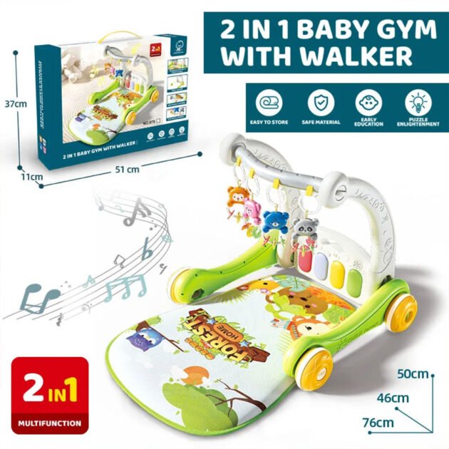 Tapis de marche 2 en 1 pour enfants avec jouets pour bébés