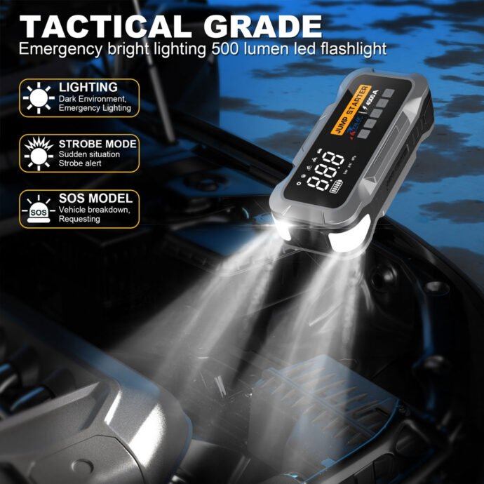 ⁦Compresseur Voiture Beetro BE0149 4-en-1 Avec Booster Batterie 24000mAh⁩ - الصورة ⁦7⁩