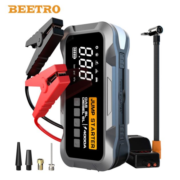 Compresseur Voiture Beetro BE0149 4-en-1 Avec Booster Batterie 24000mAh