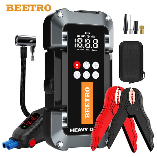 Compresseur Voiture Beetro BE0169 4-en-1 Avec Booster Batterie 26000Mah