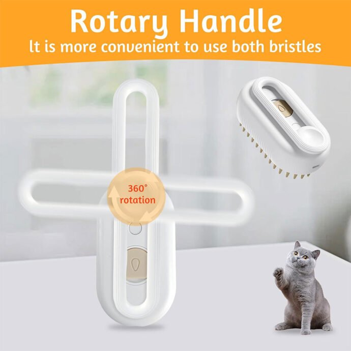 ⁦Brosse à vapeur pour chat 3en1 autonettoyante – Offrez un soin digne d’un spa à votre compagnon⁩ - الصورة ⁦3⁩