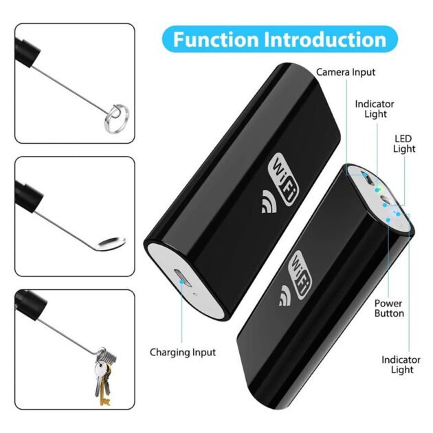 Endoscope WiFi Caméra d’inspection 8mm avec 6 LED