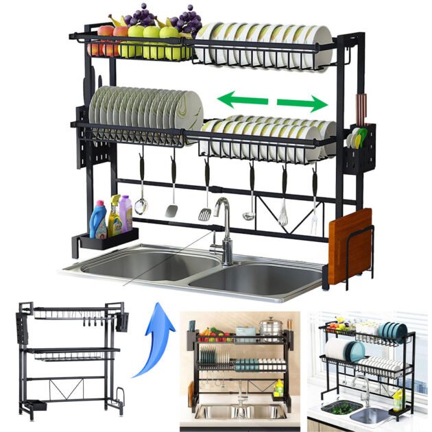 Egouttoir Vaisselle Extensible Deux Niveaux – Organisation et Gain de Place