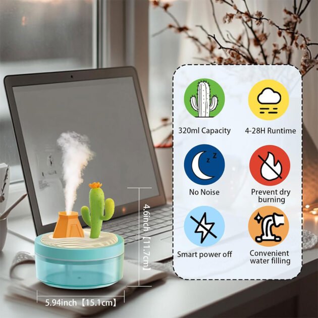 Humidificateur Portable Paysage Tropical – Brume et Décoration