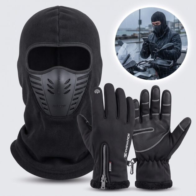 Pack Cagoule d’Hiver Excefore avec Gants Thermiques pour Écran Tactile