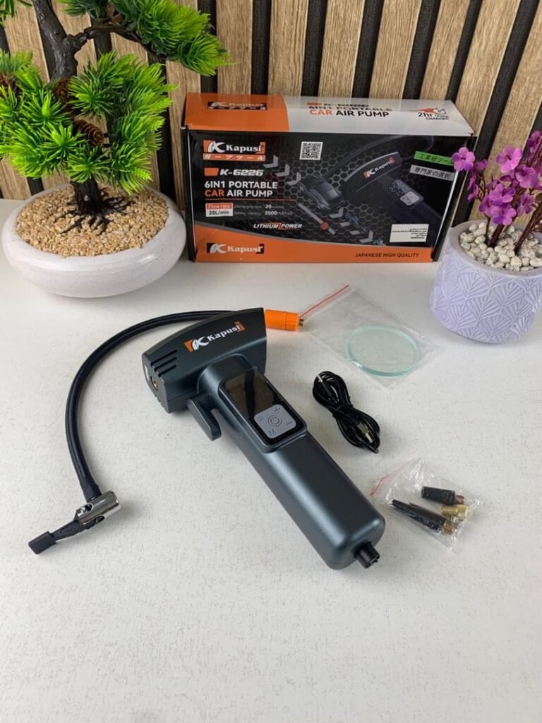 Compresseur d’air Portatif sans fil 150PSI Kapusi K-6226 – Puissance et Intelligence à portée de main