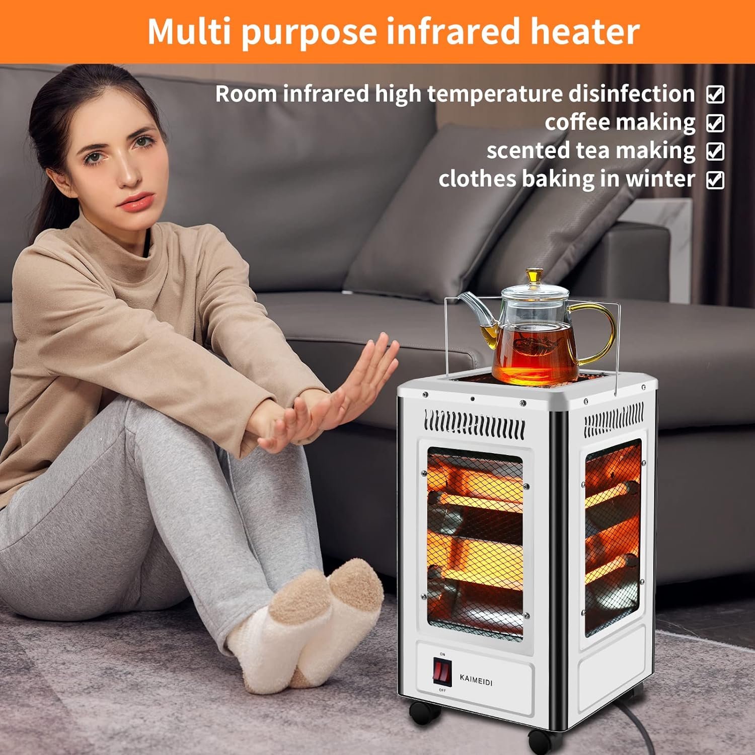 Chauffage Électrique & Gril 360° – Chaleur tout autour, confort garanti - الصورة 2