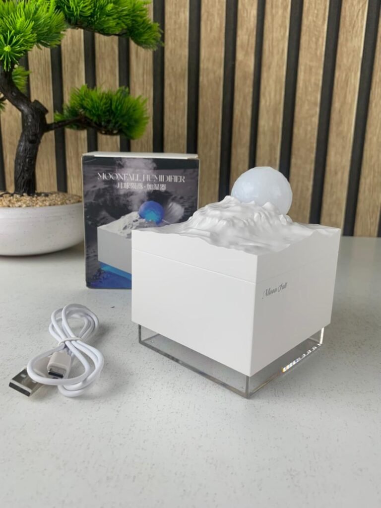 Humidificateur Cube 300ml avec Veilleuse Lunaire